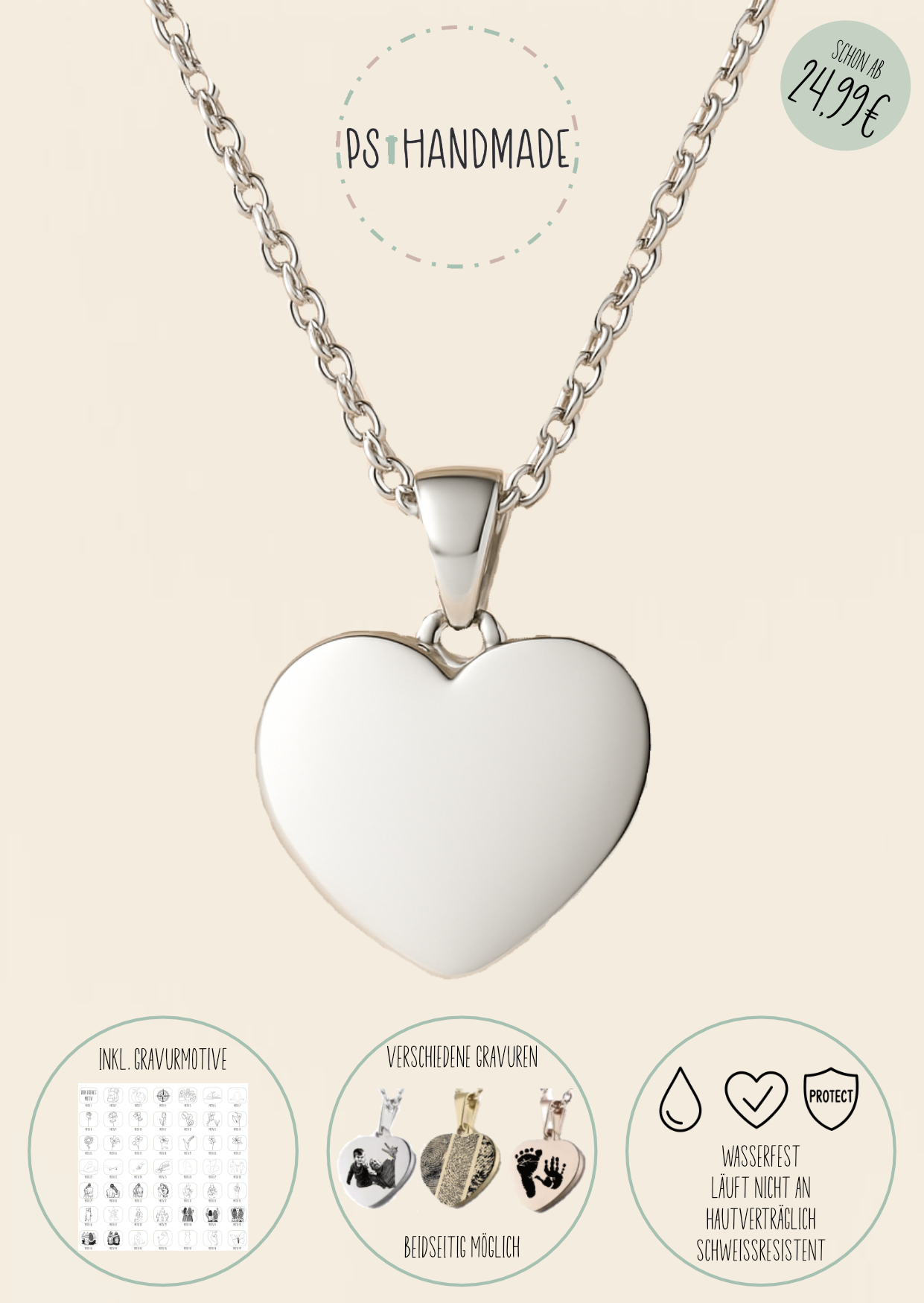Herz Kette Silber