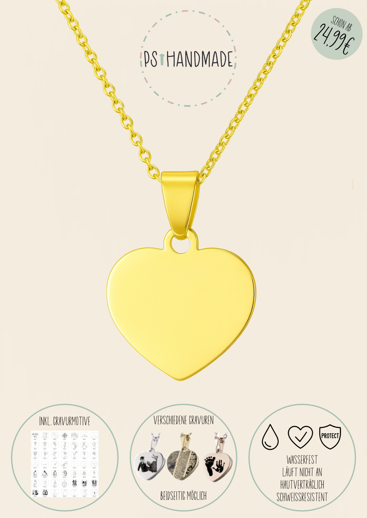 Herz Kette Gold