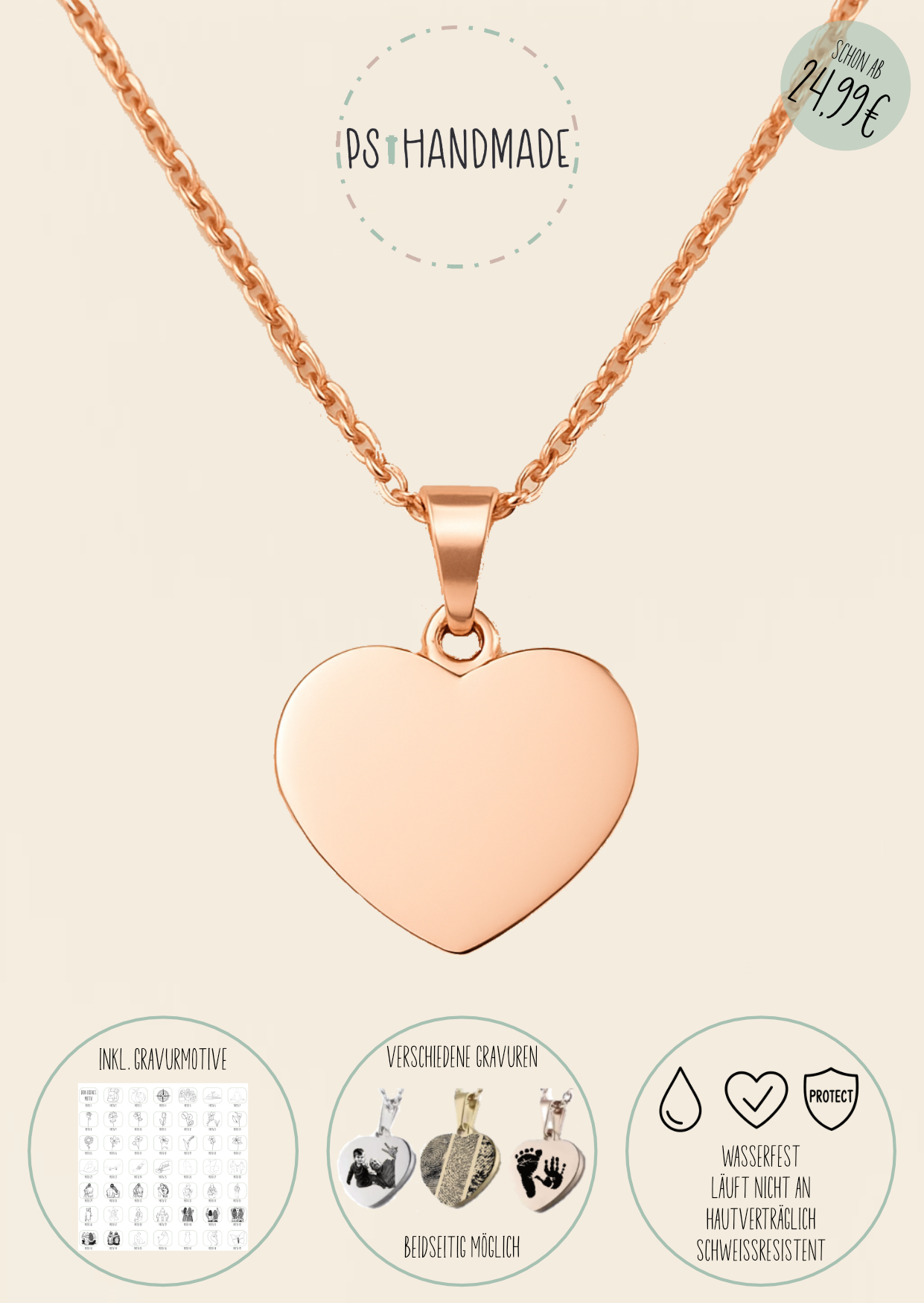 Herz Kette Rosé