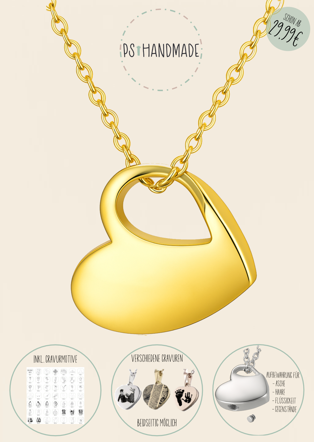 Urnen Kette Gold